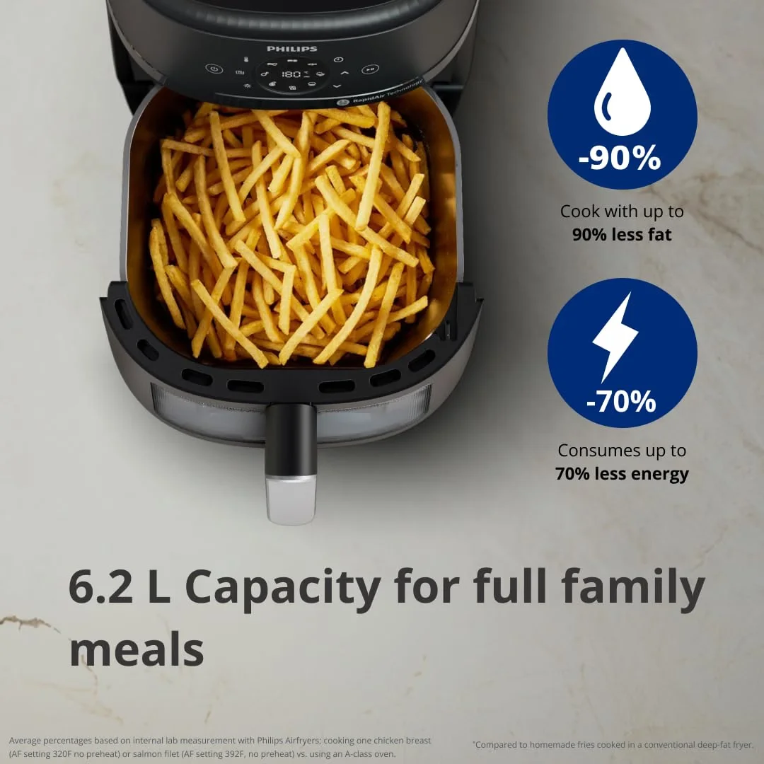 PHILIPS Air Fryer NA231/00 6.2 litre digital air fryer with touch panel